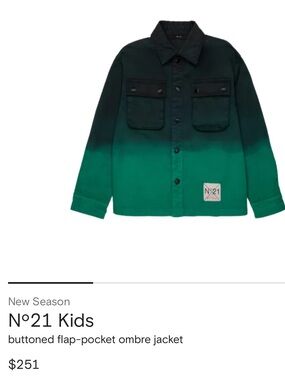 Nº21 Kids Buttoned Flap-Pocket Ombre Jacket $250